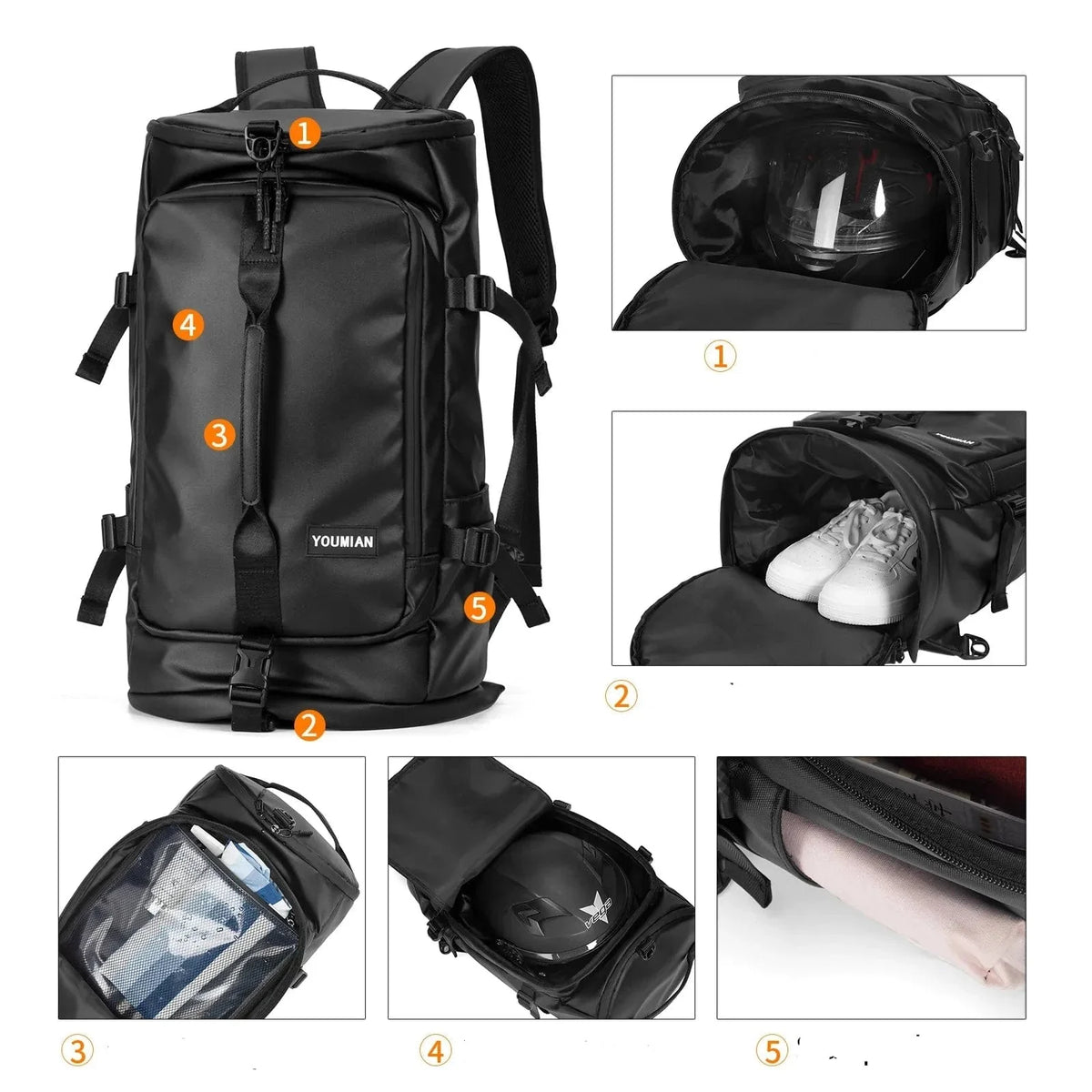 Sac à Dos Cuir Homme Patrick | La Casa du Cuir Noir / Cuir PU sac à dos