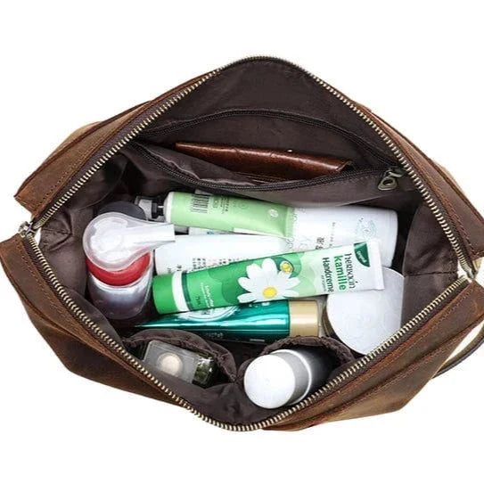 Grande Trousse de Toilette pour Homme|La Casa Du Cuir Café