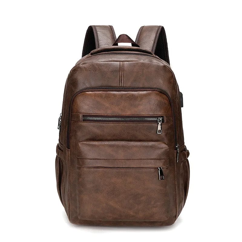 Sac à Dos Cuir Homme Roberto | La Casa du Cuir Café / Cuir Vegan Sacs à dos