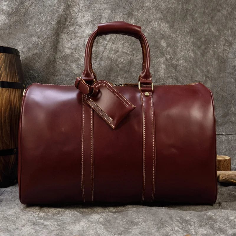 Sac de Voyage Homme Luxe Richard | La Casa du Cuir Marron Rougeâtre / Cuir Véritable Sac de voyage
