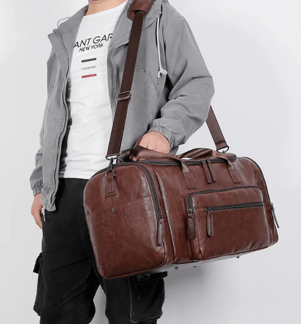 Sac de Sport Homme Chic Pierre | Bureau & Week-end Marron / Cuir Vegan sac de sports