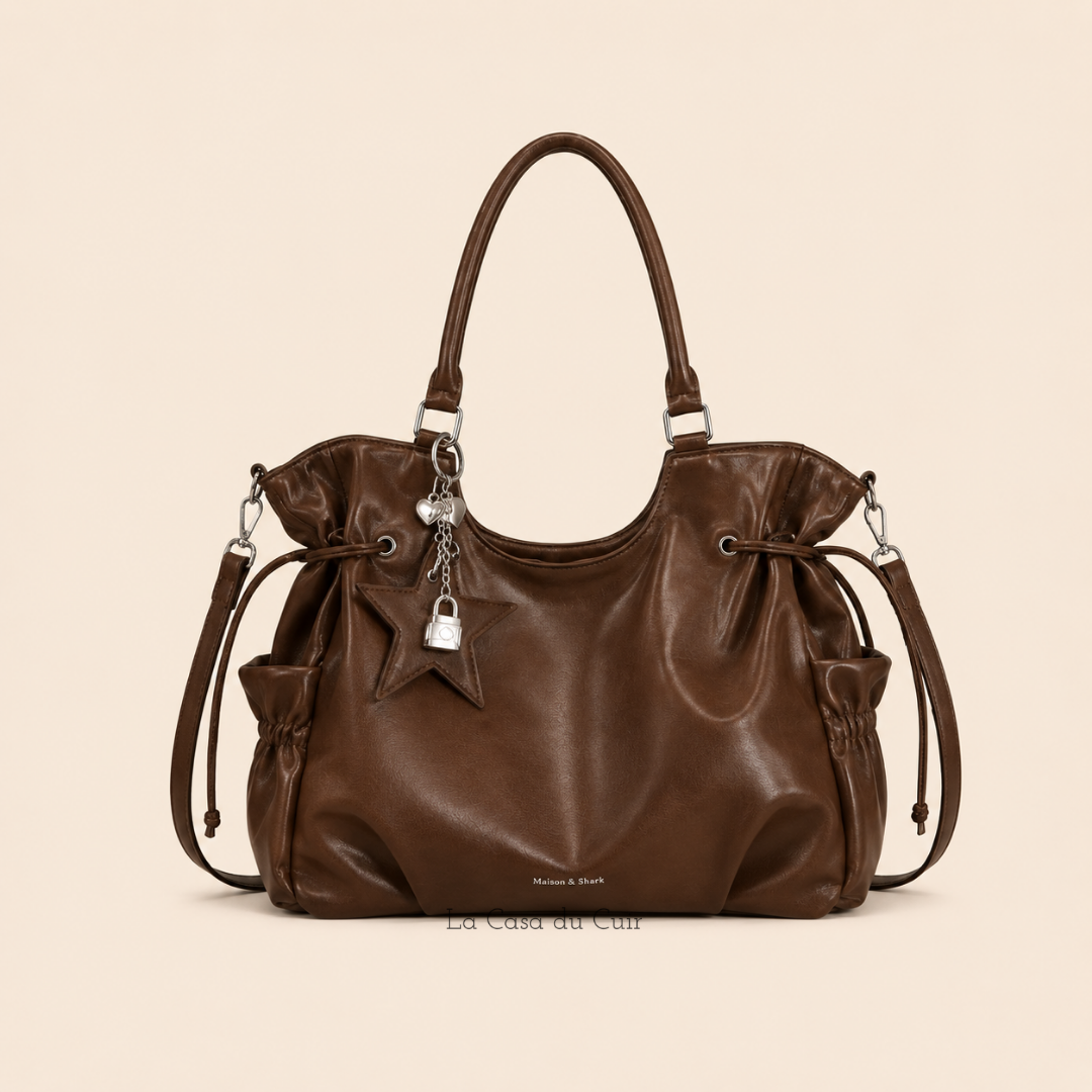 Grand Sac Hobo Femme – Solène | Chic & Spacieux Marron / Cuir Vegan