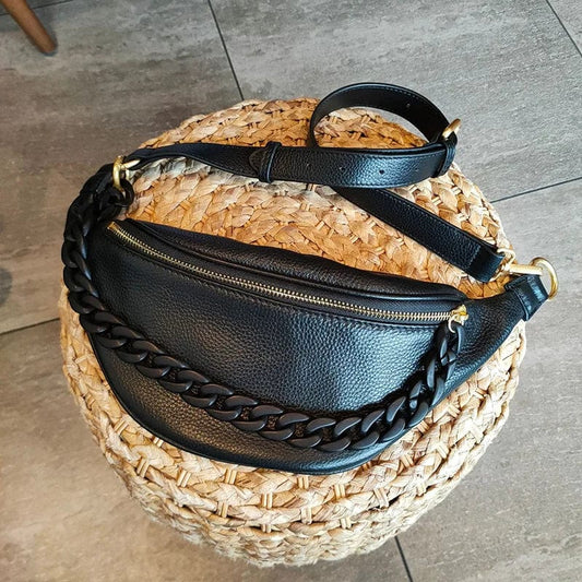 Sac Banane Femme Luxe | La Casa du Cuir Noir Sacs banane