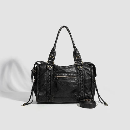 Sac Cabas Cuir Femme Tendance -  Anne Noir / Cuir Vegan