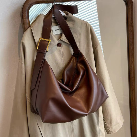Sac Cabas Femme avec Fermeture Éclair – Chic & Minimaliste Café / Cuir Vegan Sac Cabas
