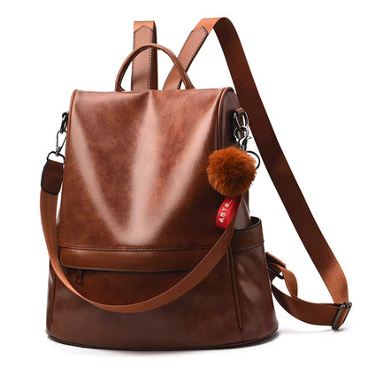Sac à Dos Femme Tendance Caroline | La Casa du Cuir Marron / Cuir Vegan sac à dos