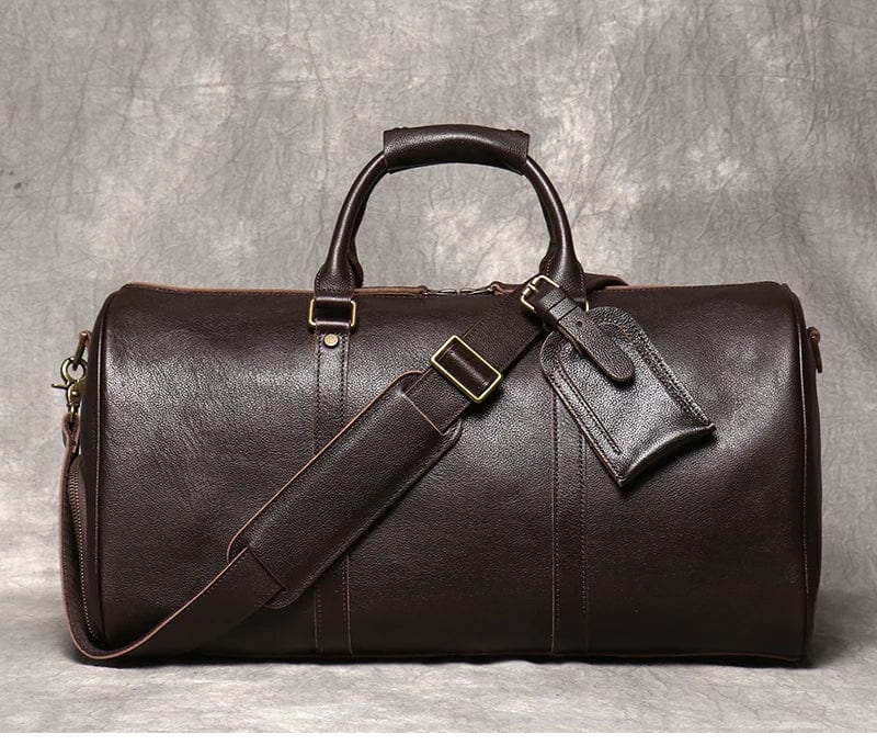 Sac Week-end Cuir Homme Julien | Escapade Chic Café / Cuir Véritable Sac de voyage