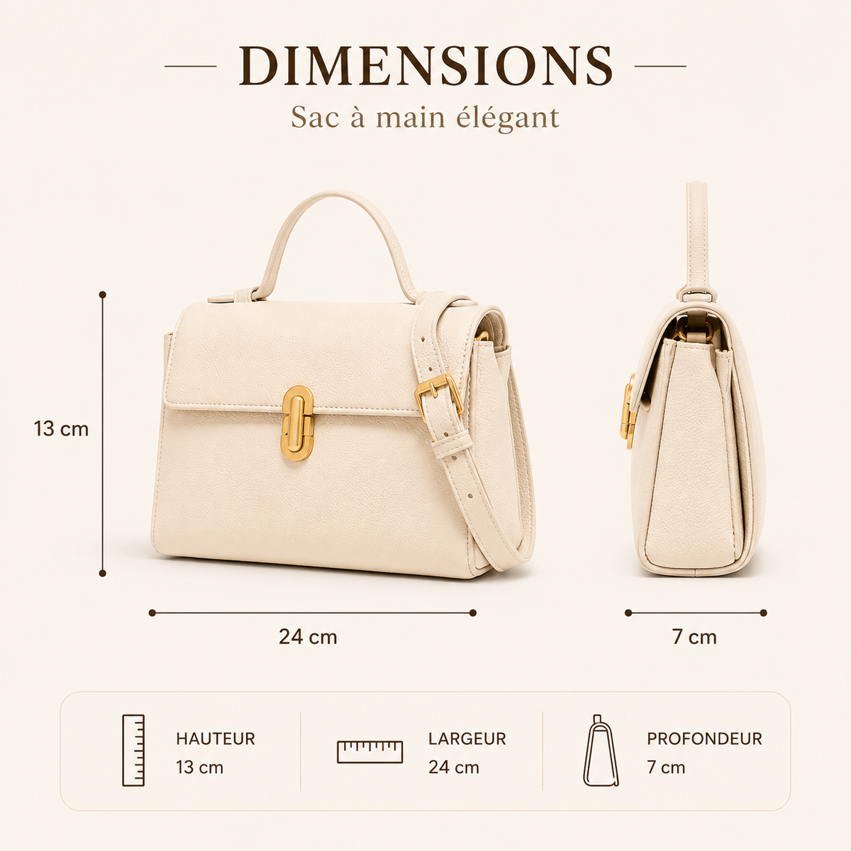 Sac à Main Femme Cuir Élégant Éléonore