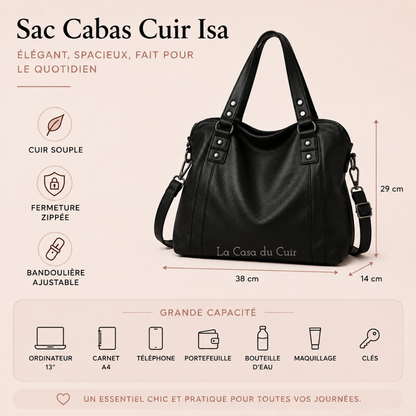Sac Cabas Cuir Femme Isa | Grand Format Chic & Pas Cher Sac Cabas