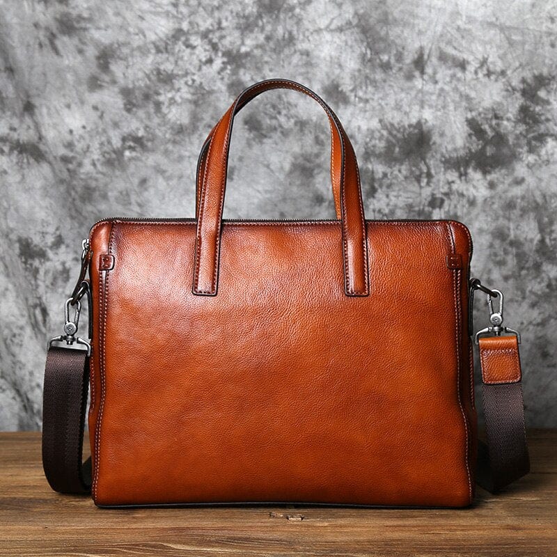 Sacoche Ordinateur Homme Tendance | Modèle Ilyan Marron / Cuir / Homme Sac Ordinateur
