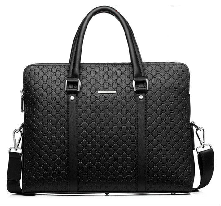 Sacoche Ordinateur en Cuir Homme | Modèle Diego Noir / 14 Pouces / Cuir (PU) Sac Ordinateur