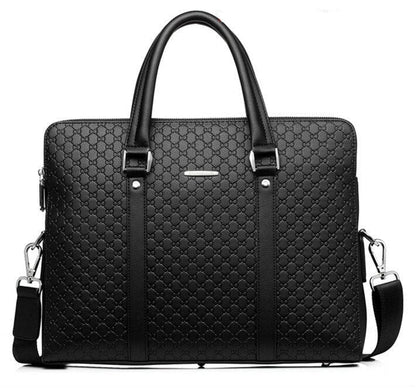 Sacoche Ordinateur en Cuir Homme | Modèle Diego Noir / 14 Pouces / Cuir (PU) Sac Ordinateur