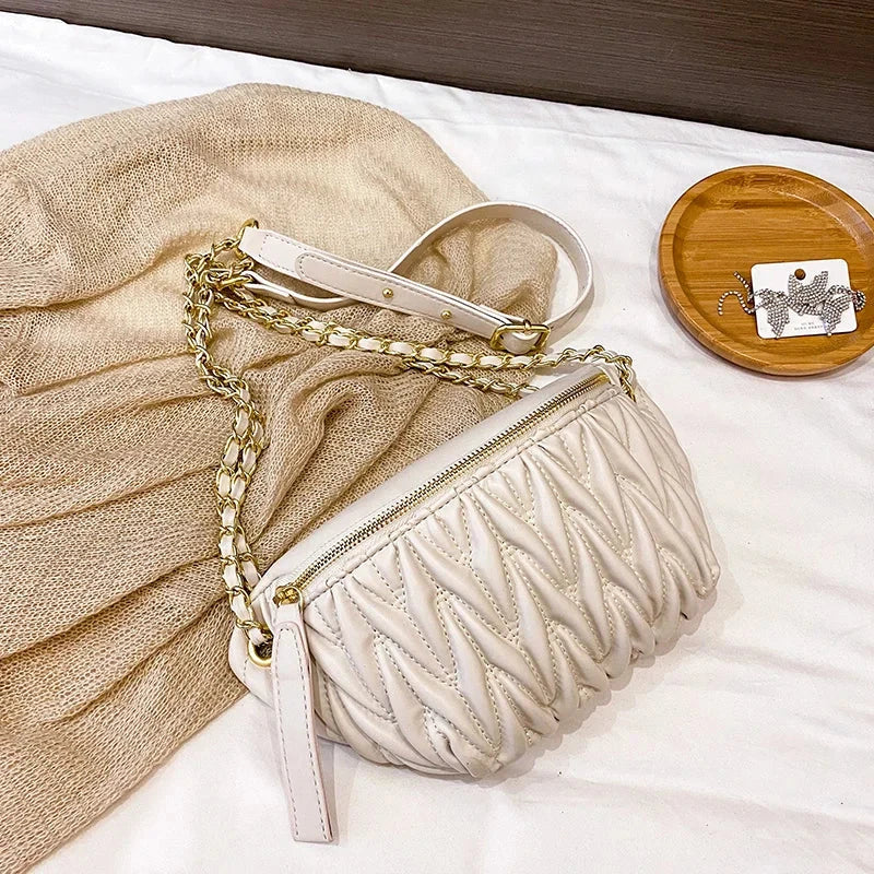 Banane Sacoche Femme Blanc / 26x14x7cm / Cuir (PU) Sac Cuir Femme