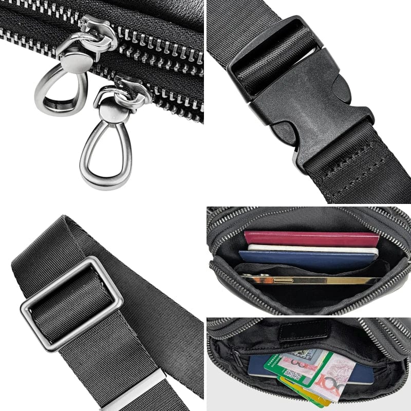 Banane Sacoche Homme Antoine | La Casa du Cuir Cuir Véritable / Noir Sac Banane