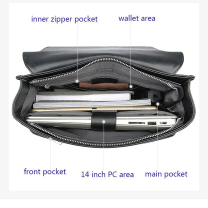 Sac à Dos Homme Cuir Martin | La Casa du Cuir Noir / 14 Pouces / Cuir Véritable sac à dos