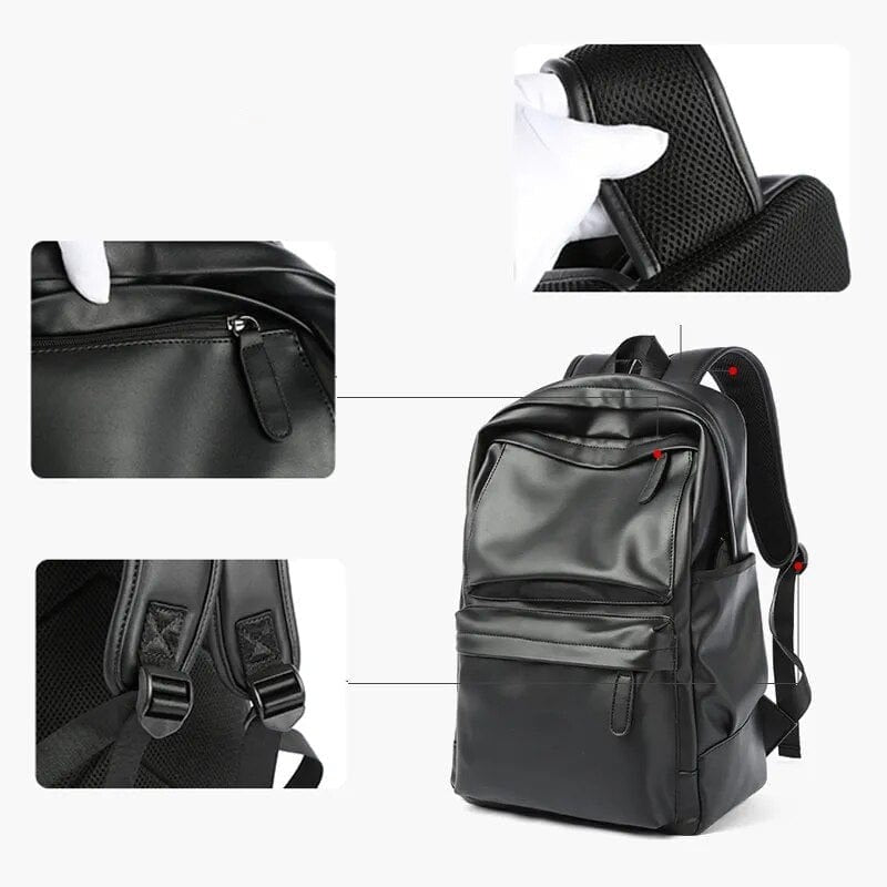 Sac à Dos Cuir Homme Paolo | La Casa du Cuir Noir / Cuir Imperméable Sacs à dos