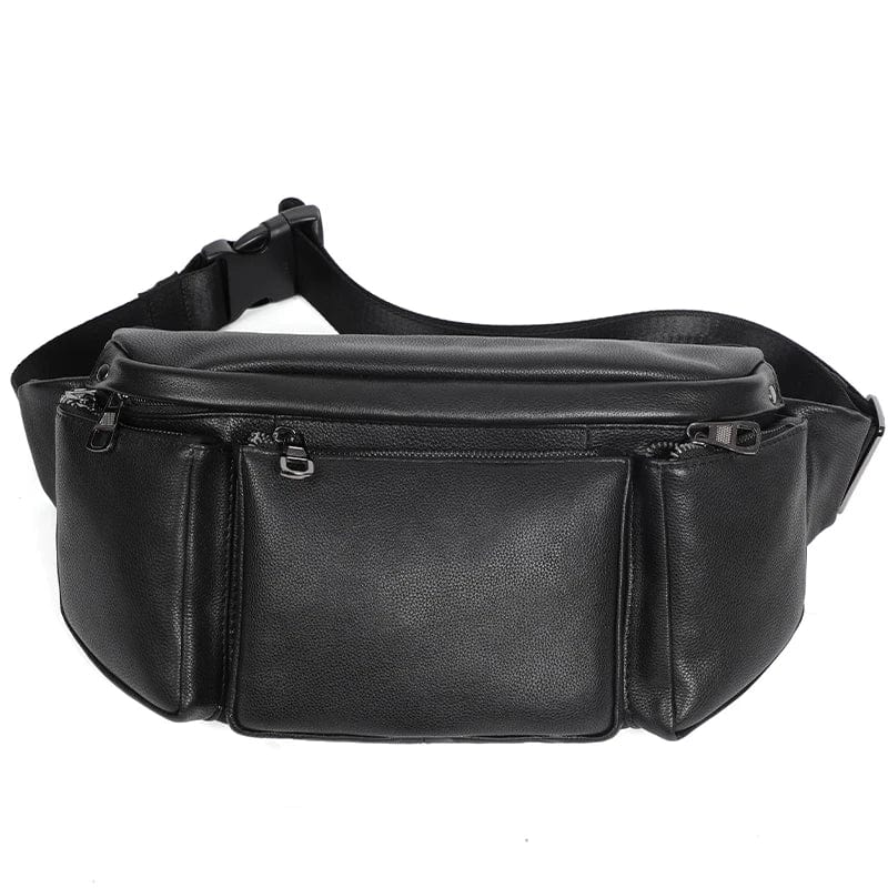 Sac Banane Cuir Homme Antonio | La Casa du Cuir Noir / Cuir Souple Sacs banane