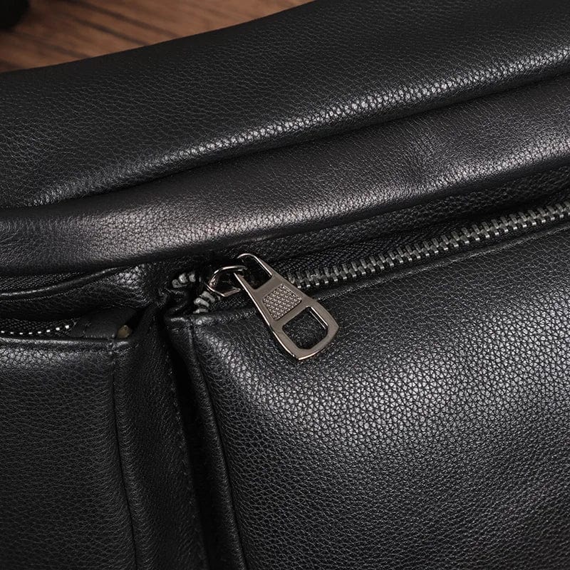 Sac Banane Cuir Homme Antonio | La Casa du Cuir Noir / Cuir Souple Sacs banane