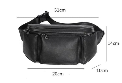 Sac Banane Cuir Homme Antonio | La Casa du Cuir Noir / Cuir Souple Sacs banane