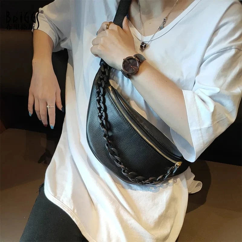 Sac Banane Femme Luxe | La Casa du Cuir Noir Sacs banane