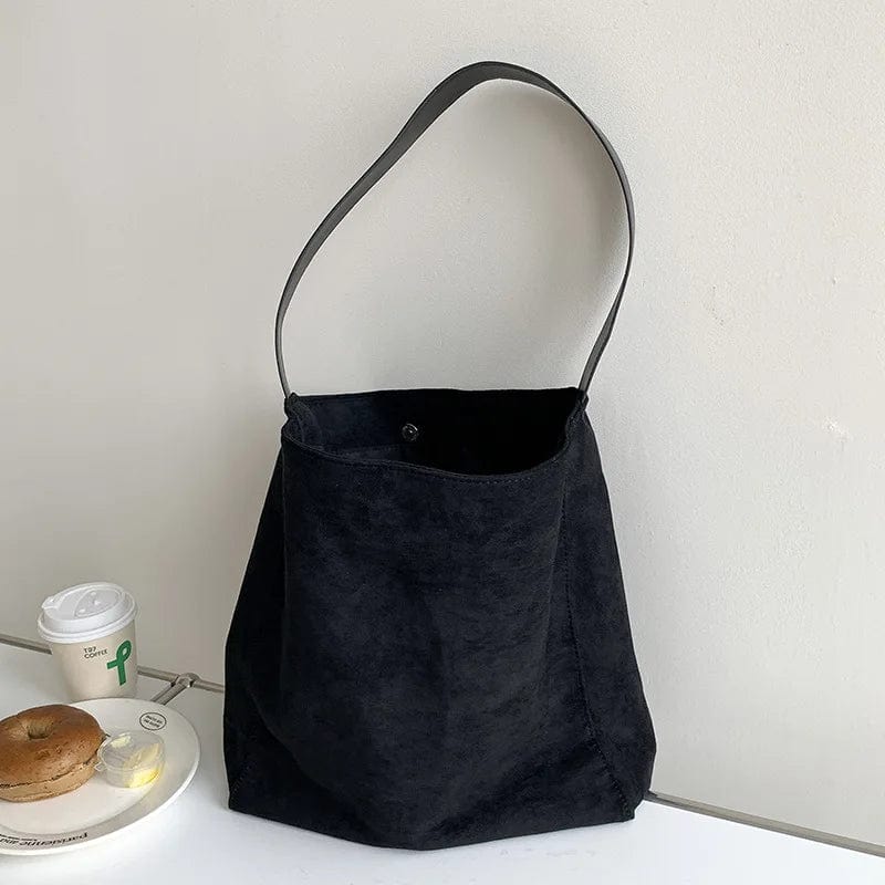 Sac Cabas en Faux Daim Marron – Style Bohème et Léger Noir / Faux Daim Sac Cabas