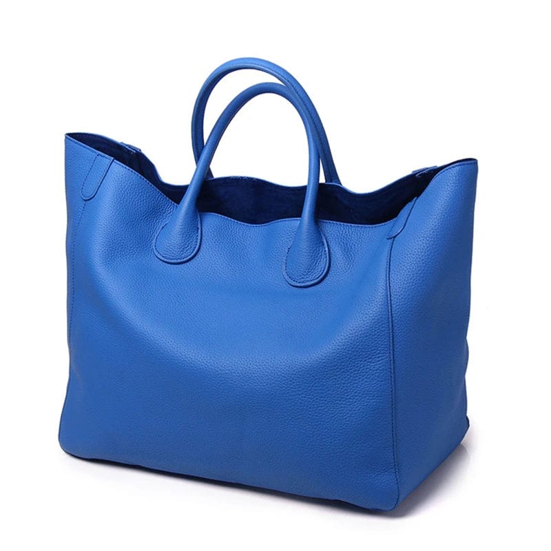 Grand Sac Fourre-Tout Femme – Couleurs Vives et Format XL Bleu Électrique / Cuir Sac Cabas