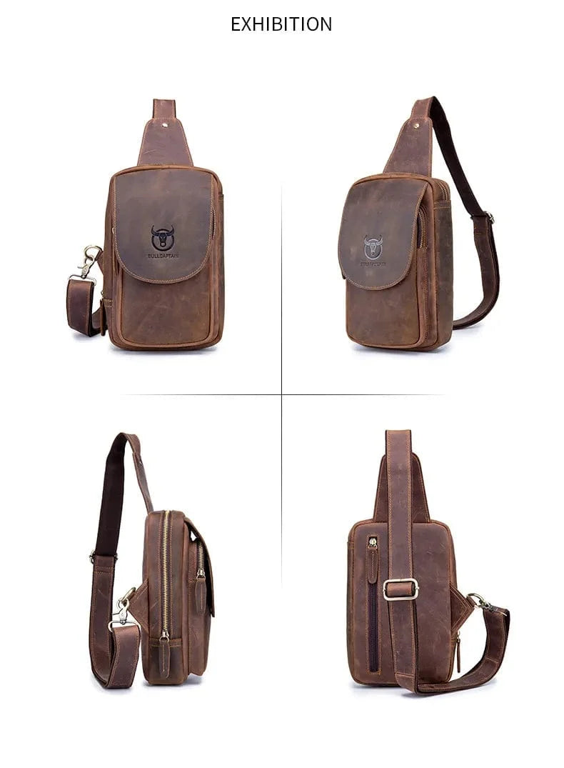 Sac Banane Cuir Homme Lorenzo | La Casa du Cuir Marron / Cuir Sacs banane