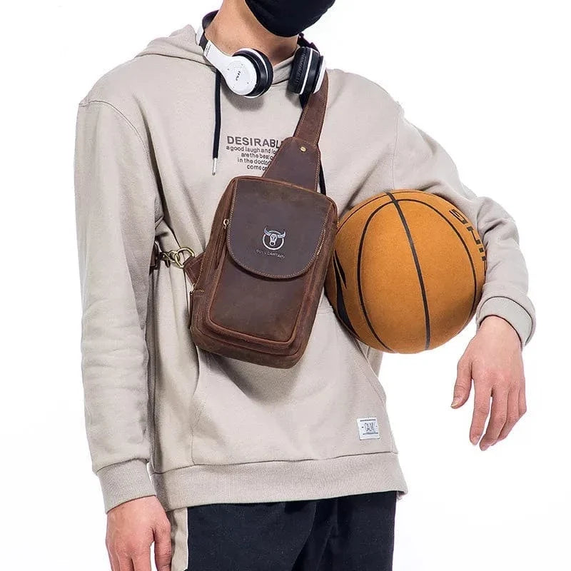 Sac Banane Cuir Homme Lorenzo | La Casa du Cuir Marron / Cuir Sacs banane