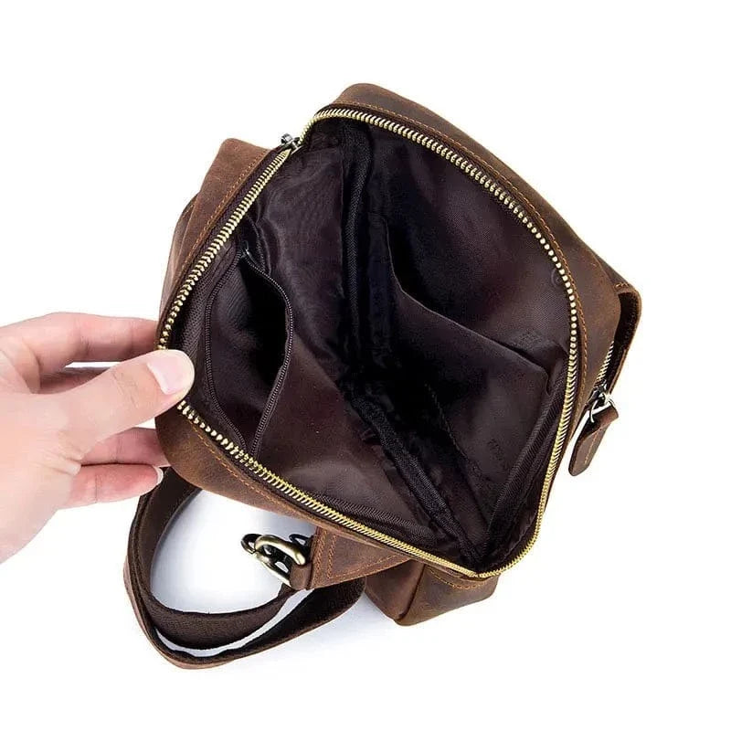 Sac Banane Cuir Homme Lorenzo | La Casa du Cuir Marron / Cuir Sacs banane