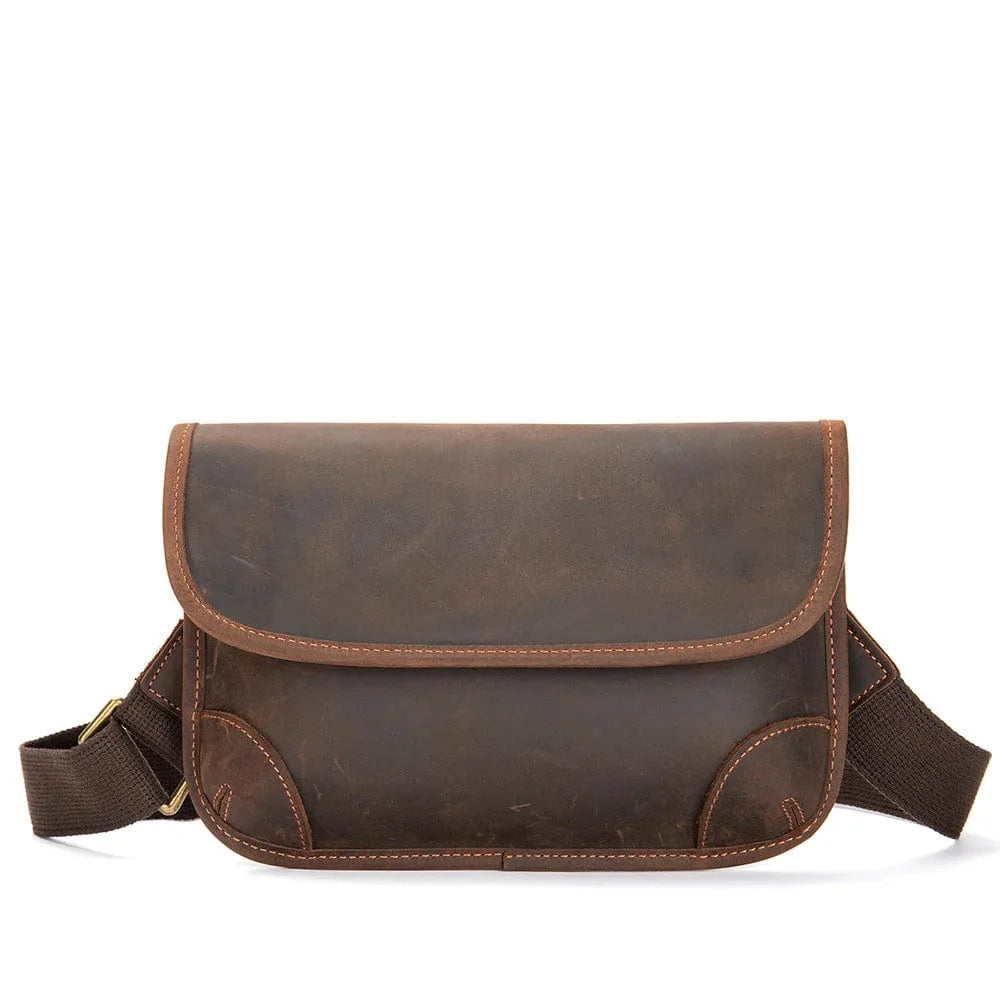 Sac Banane Cuir Homme Leonardo | La Casa du Cuir Café / Cuir Sacs banane