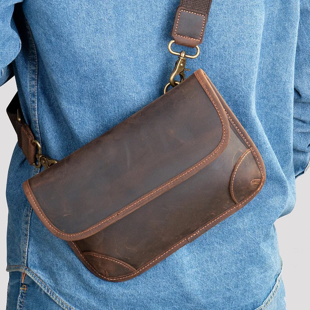 Sac Banane Cuir Homme Leonardo | La Casa du Cuir Café / Cuir Sacs banane