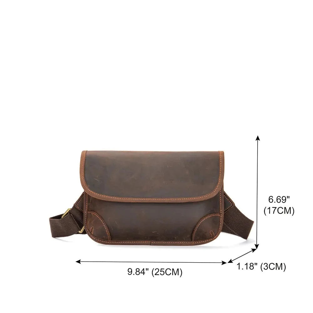 Sac Banane Cuir Homme Leonardo | La Casa du Cuir Café / Cuir Sacs banane