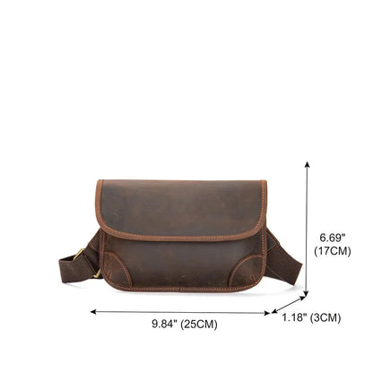 Sac Banane Cuir Homme Leonardo | La Casa du Cuir Café / Cuir Sacs banane