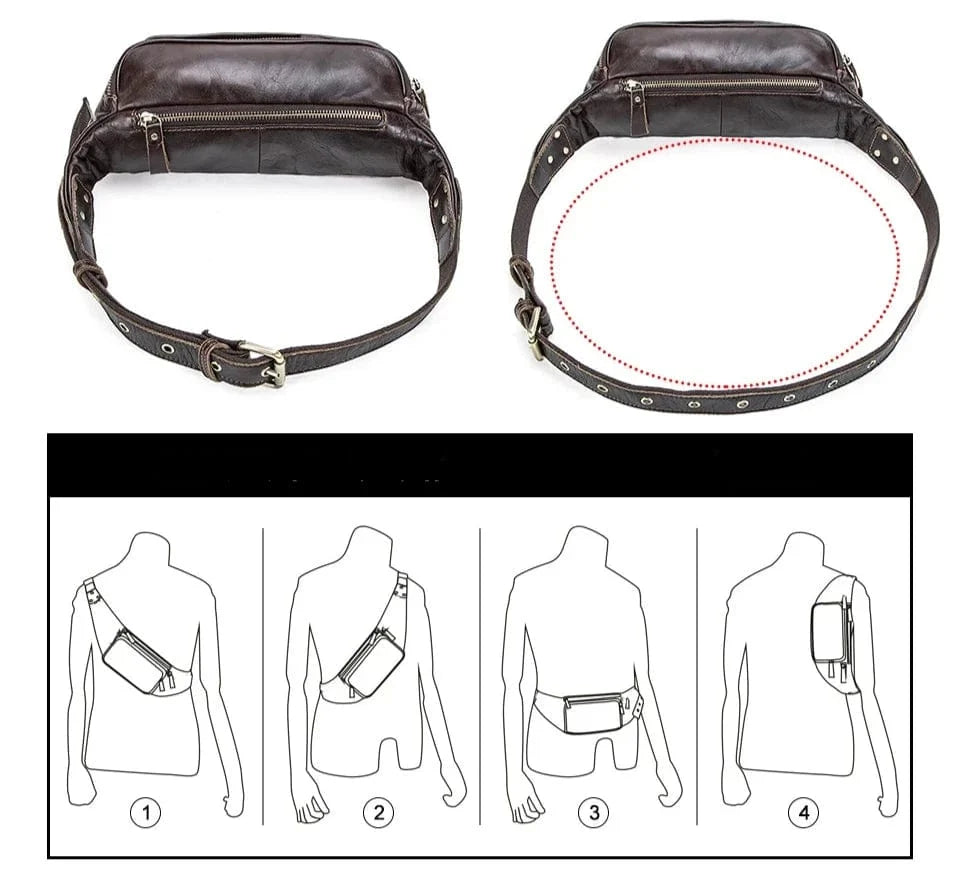 Sac Banane Homme Tendance Eric | La Casa du Cuir Café / Cuir Sac Cuir