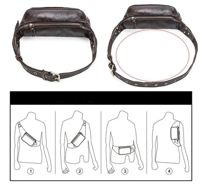 Sac Banane Homme Tendance Eric | La Casa du Cuir Café / Cuir Sac Cuir