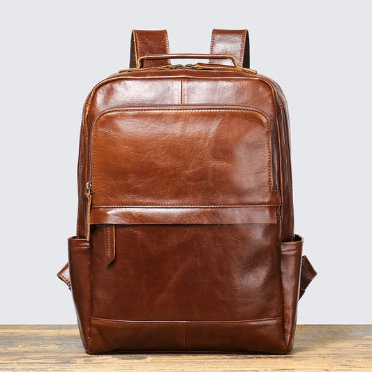 Sac a Dos Homme pour la Ville | La Casa du Cuir Cognac / 15 Pouces / Cuir sac à dos
