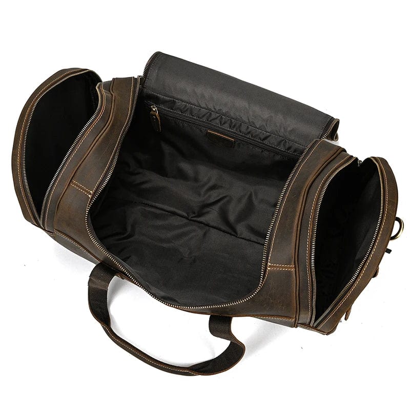 Sac en Cuir de Voyage pour Homme Edouard | La Casa du Cuir Marron Foncé / Cuir Véritable Sac de voyage
