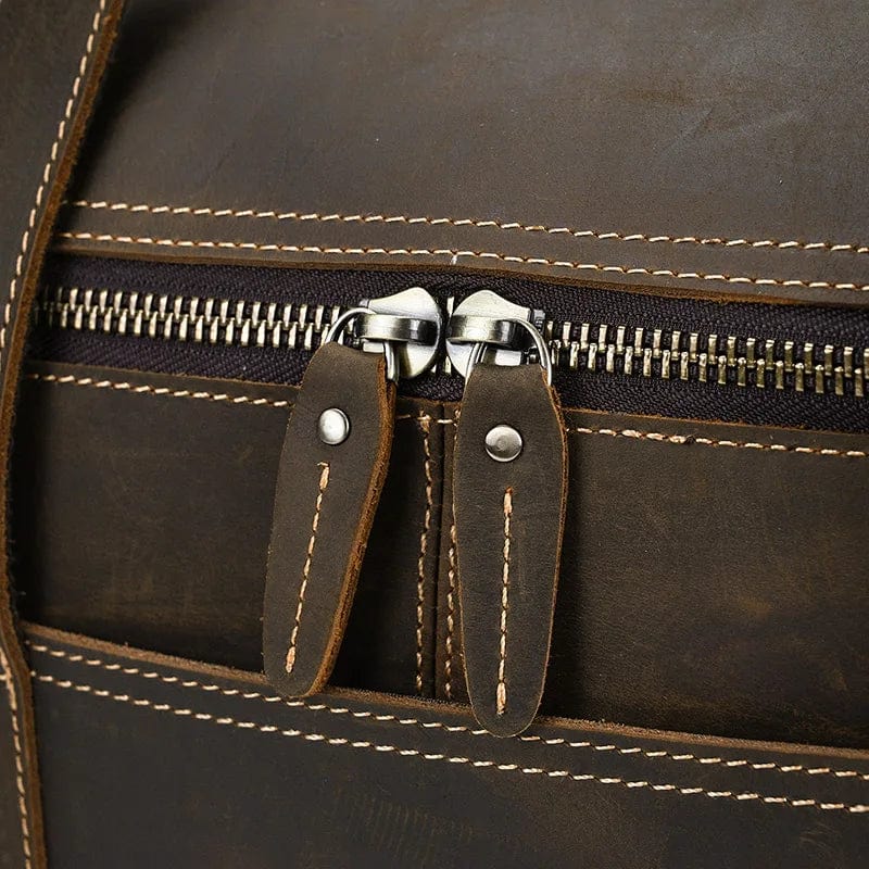 Sac en Cuir de Voyage pour Homme Edouard | La Casa du Cuir Marron Foncé / Cuir Véritable Sac de voyage