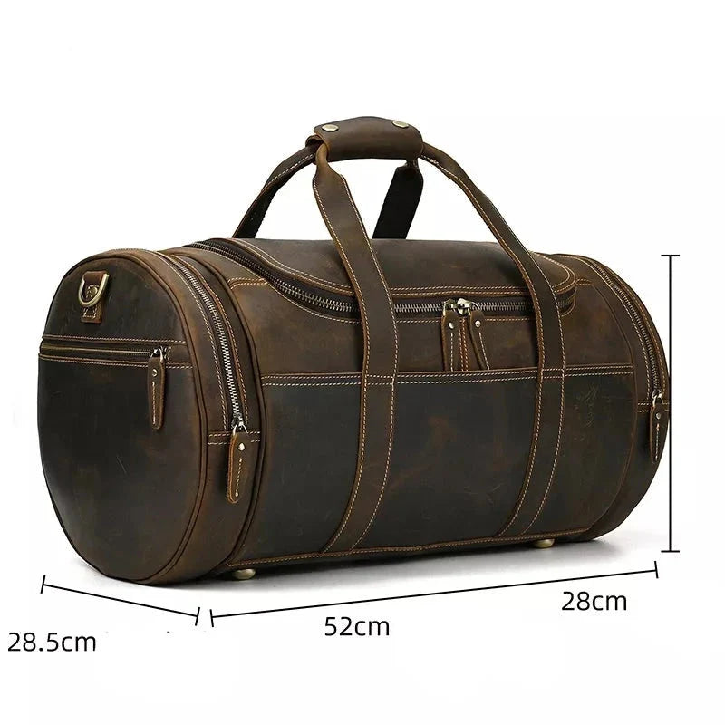 Sac en Cuir de Voyage pour Homme Edouard | La Casa du Cuir Marron Foncé / Cuir Véritable Sac de voyage