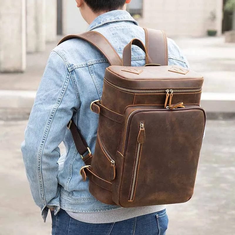 Sac à Dos Homme Cuir Salomon | La Casa du Cuir Marron / Cuir Véritable Sacs à dos
