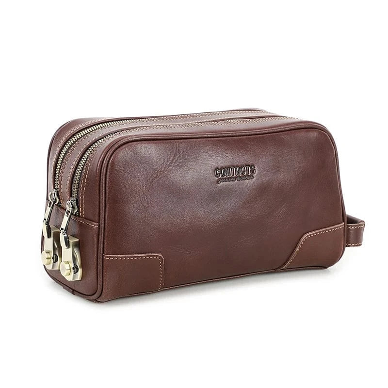 Grande Trousse de Toilette Homme｜La Casa Du Cuir Café