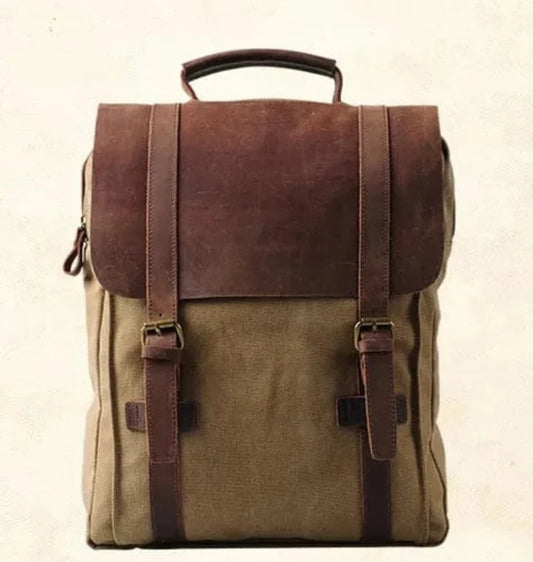 Sac à Dos Cuir Homme Bernard | La Casa du Cuir Khaki sac à dos