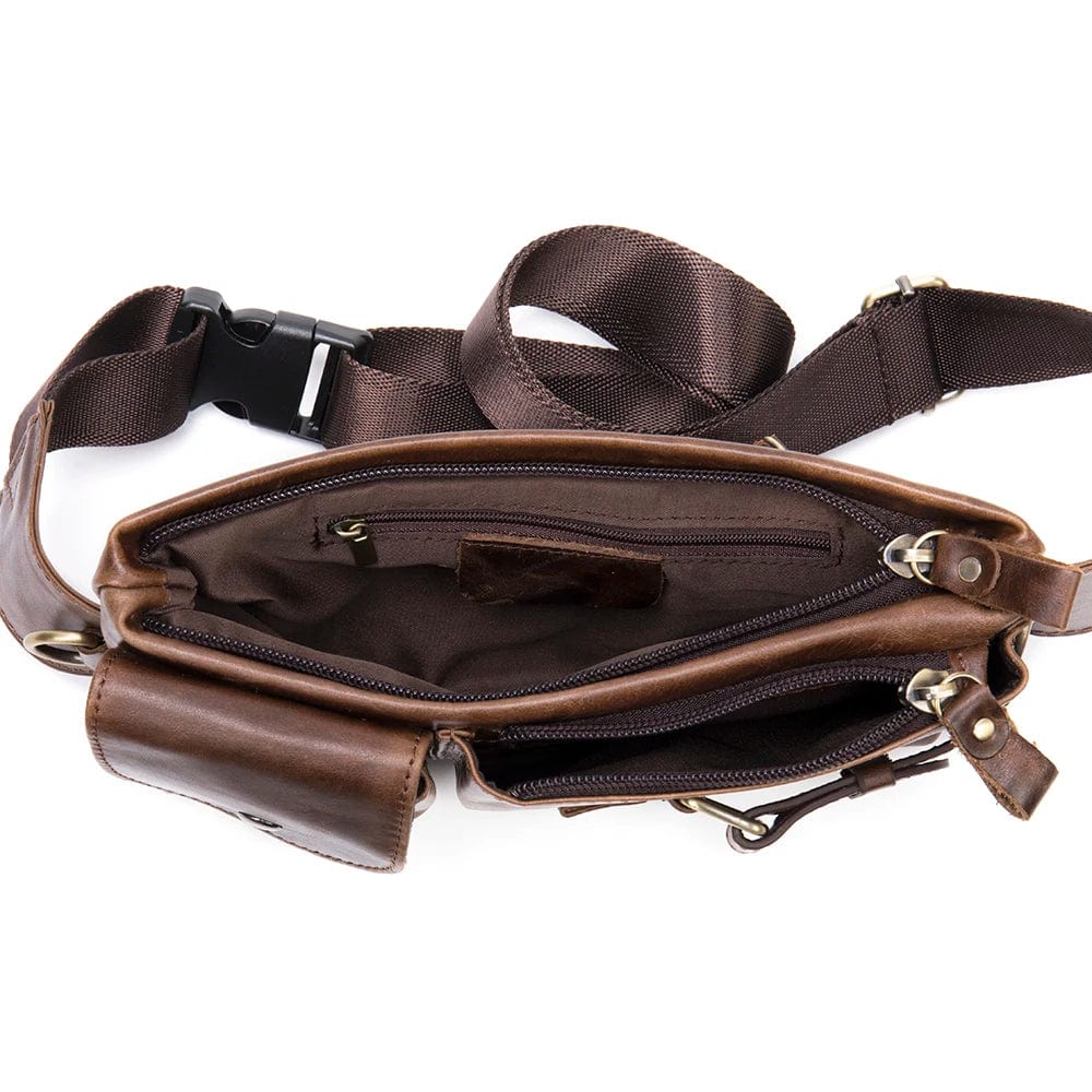 Sacoche Ceinture Homme Alex Marron / Cuir Vegan Sac Banane