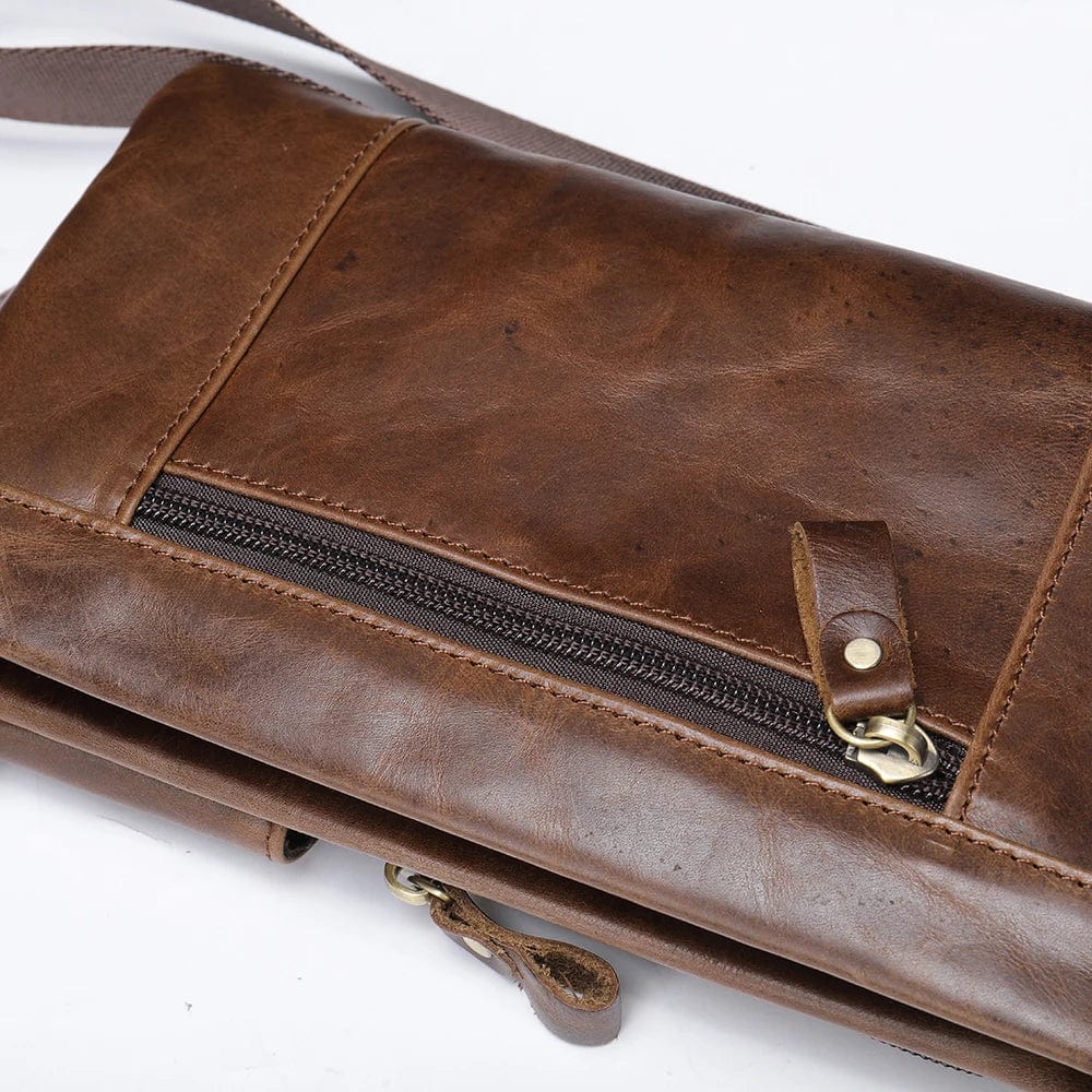 Sacoche Ceinture Homme Alex Marron / Cuir Vegan Sac Banane