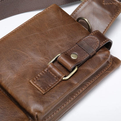 Sacoche Ceinture Homme Alex Marron / Cuir Vegan Sac Banane