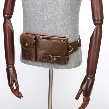 Sacoche Ceinture Homme Alex Marron / Cuir Vegan Sac Banane