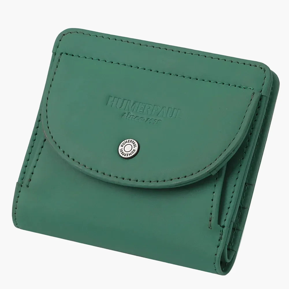 Mini Porte-Monnaie Femme Cuir Olivia | Compact & Chic Vert / Cuir
