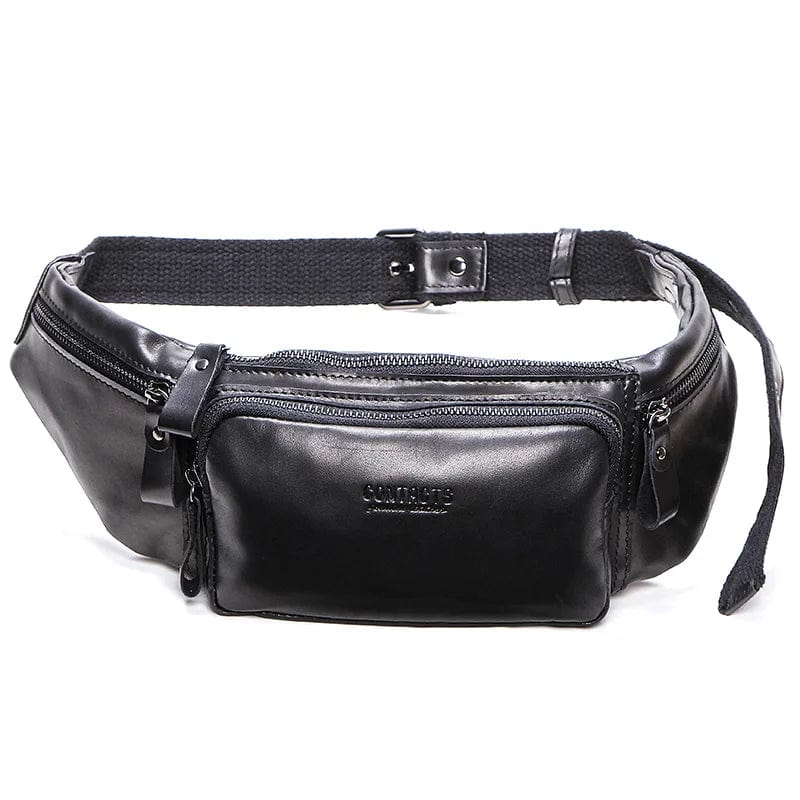 Sacoche Homme Banane | La Casa du Cuir Noir / Cuir Sac Banane