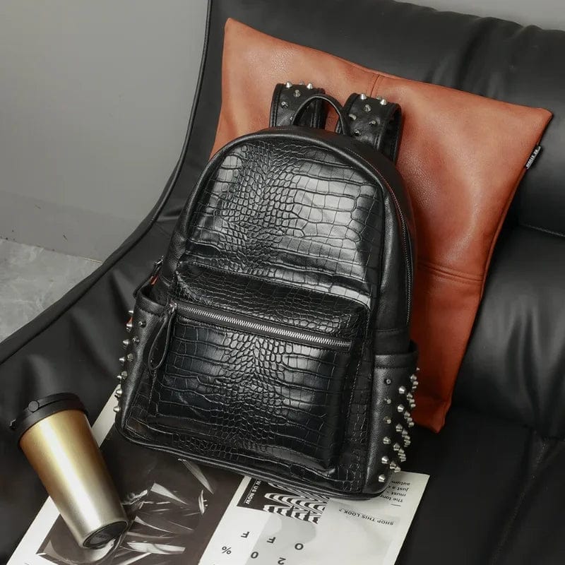 Sac à Dos Ordinateur Femme Alexandra | La Casa du Cuir Noir / Cuir Vegan sac à dos ordinateur