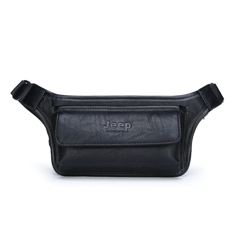 Sacoche Ceinture Homme | La Casa du Cuir Noir / Cuir Vegan Sac Banane